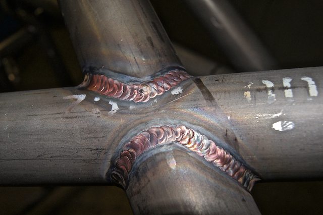 weave weld on motorsport vehicle
